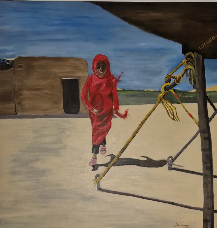 Marokko 1   Mädchen am Zelt