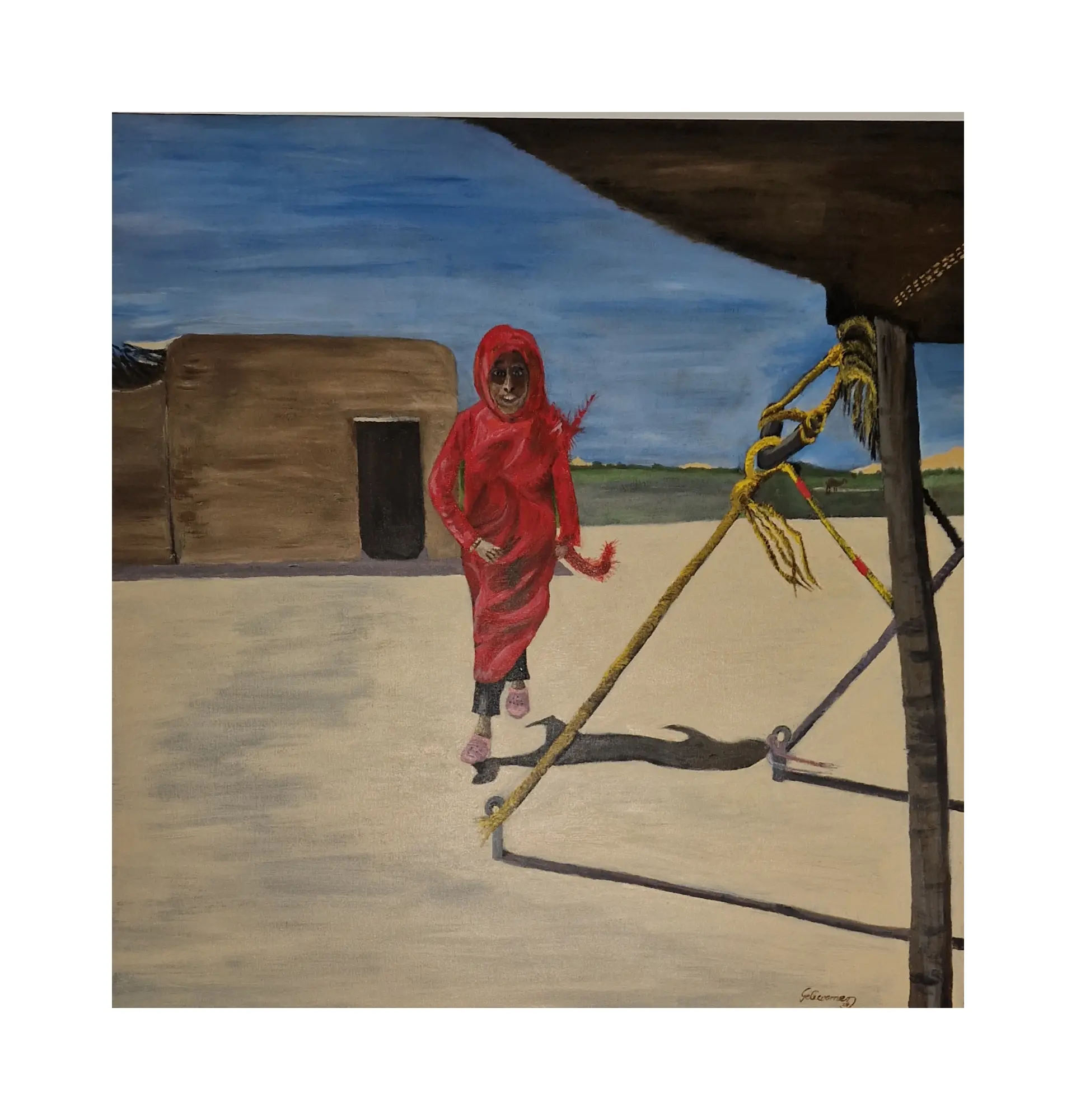 Marokko 1   Mädchen am Zelt